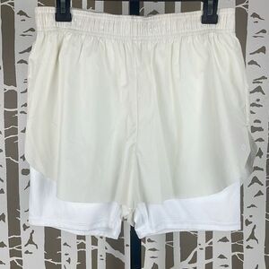 CALIA 2 In 1 Run Short White Reflective High Rise M